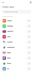 In the next step, choose the apps you want to hide on Xiaomi phones.